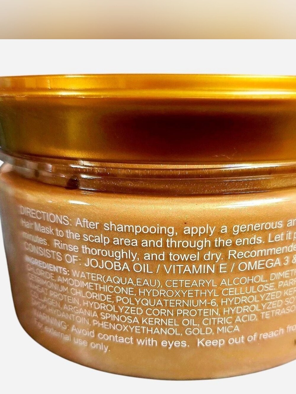 SOLEIL Moroccan Gold Hair Mask – 10.1floz/300ml Nourishing Treatment - Picture 2 of 4